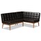 Baxton Studio Sanford Mid-Century Dark Brown Faux Leather and Walnut Brown Wood 2-PC Dining Nook Banquette Set 184-11343-Zoro - alternate 1
